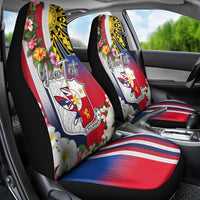 Personalised Hawaii and Philippines Together Car Seat Cover The Emblems with Cultural Symbols Blue-White-Red Tricolor LT03 - Polynesian Pride