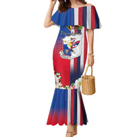 Personalised Hawaii and Philippines Together Family Matching Mermaid Dress and Hawaiian Shirt The Emblems with Cultural Symbols Blue-White-Red Tricolor LT03 Mom's Dress Art - Polynesian Pride