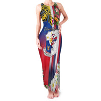 Personalised Hawaii and Philippines Together Family Matching Tank Maxi Dress and Hawaiian Shirt The Emblems with Cultural Symbols Blue-White-Red Tricolor