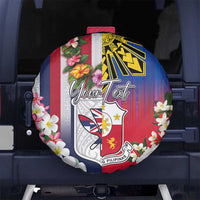 Personalised Hawaii and Philippines Together Spare Tire Cover The Emblems with Cultural Symbols Blue-White-Red Tricolor LT03 No hole Art - Polynesian Pride
