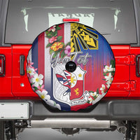 Personalised Hawaii and Philippines Together Spare Tire Cover The Emblems with Cultural Symbols Blue-White-Red Tricolor LT03 - Polynesian Pride