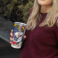 Personalised Hawaii and Philippines Together Tumbler Cup The Emblems with Cultural Symbols Blue-Red Gradient
