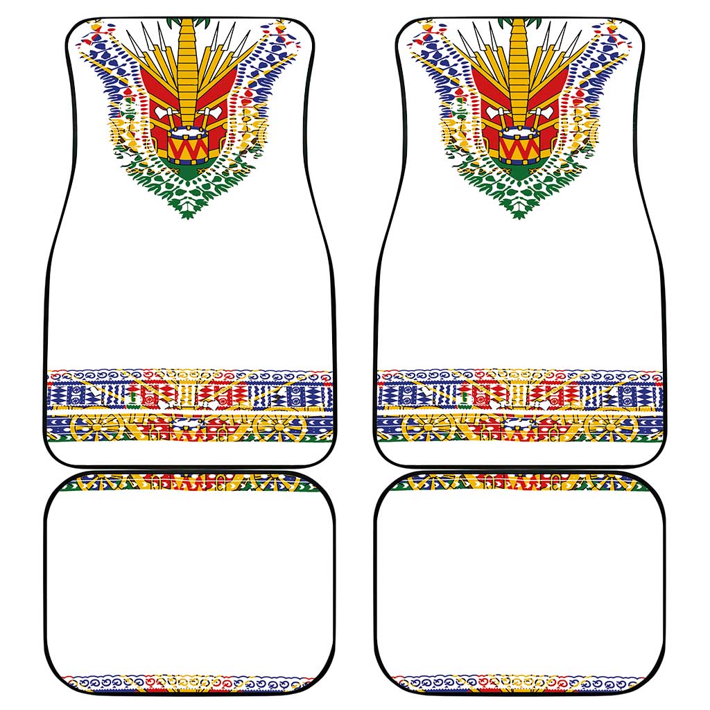 Haiti Flag Traditional Dashiki Car Mats White Color - Polynesian Pride