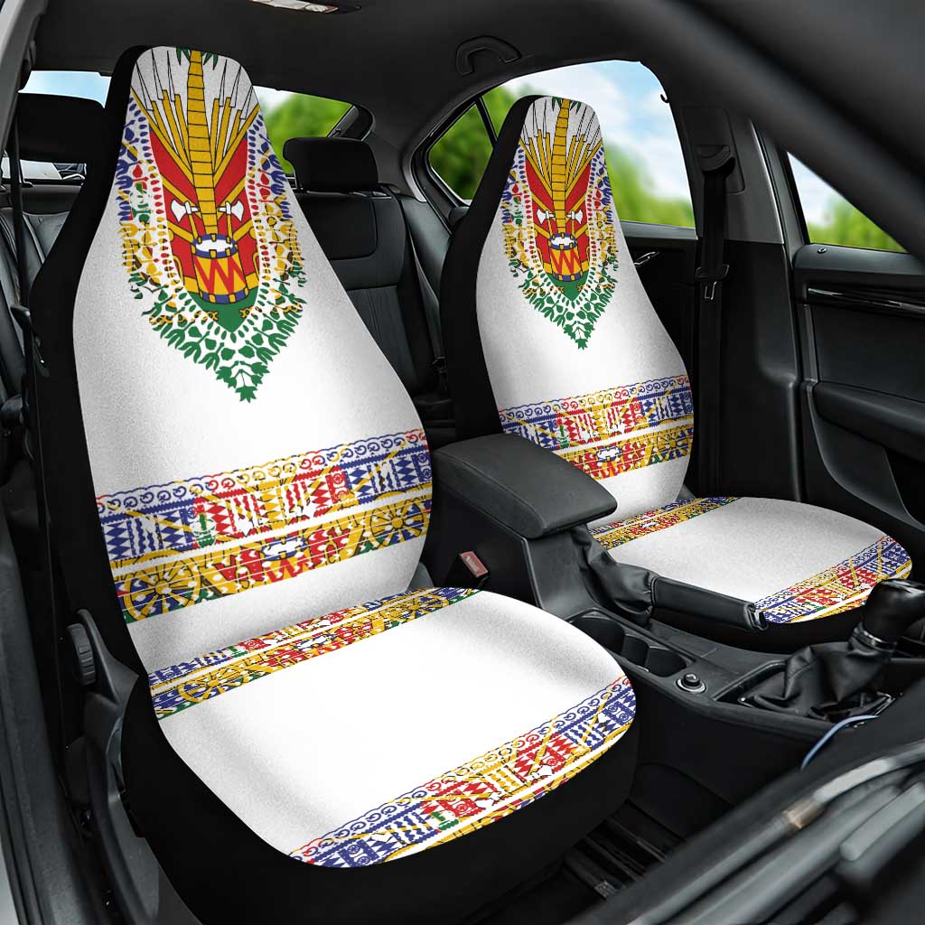 Haiti Flag Traditional Dashiki Car Seat Cover White Color LT03 One Size White - Polynesian Pride