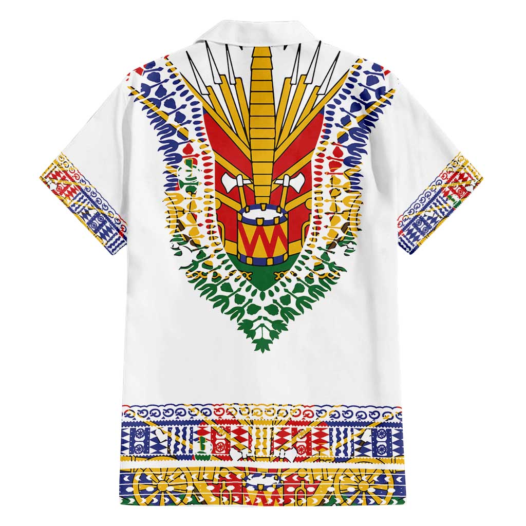 Haiti Flag Traditional Dashiki Family Matching Long Sleeve Bodycon Dress and Hawaiian Shirt White Color LT03 - Polynesian Pride