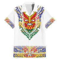 Haiti Flag Traditional Dashiki Family Matching Mermaid Dress and Hawaiian Shirt White Color LT03 Dad's Shirt - Short Sleeve White - Polynesian Pride