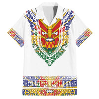 Haiti Flag Traditional Dashiki Family Matching Off Shoulder Maxi Dress and Hawaiian Shirt White Color LT03 Dad's Shirt - Short Sleeve White - Polynesian Pride