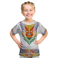 Haiti Flag Traditional Dashiki Kid T Shirt White Color LT03 White - Polynesian Pride