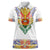 Haiti Flag Traditional Dashiki Women Polo Shirt White Color - Polynesian Pride