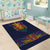 Haiti Flag Traditional Dashiki Area Rug Black Color - Polynesian Pride