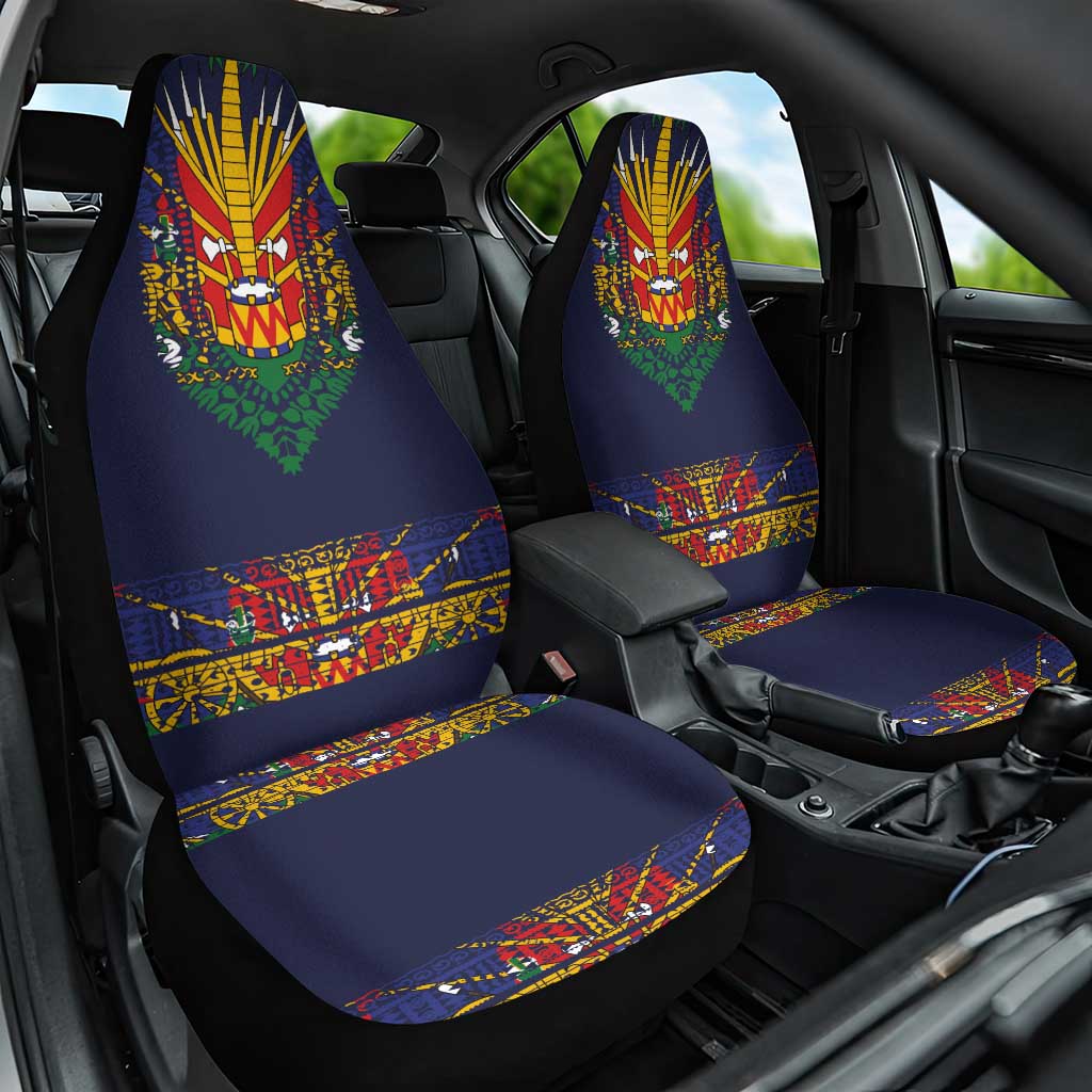 Haiti Flag Traditional Dashiki Car Seat Cover Black Color LT03 One Size Black - Polynesian Pride