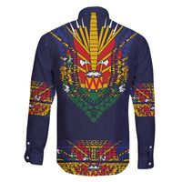 Haiti Flag Traditional Dashiki Family Matching Off The Shoulder Long Sleeve Dress and Hawaiian Shirt Black Color LT03 - Polynesian Pride