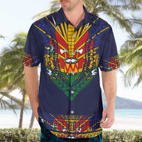 Haiti Flag Traditional Dashiki Hawaiian Shirt Black Color - Polynesian Pride