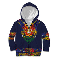Haiti Flag Traditional Dashiki Kid Hoodie Black Color LT03 Zip Hoodie Black - Polynesian Pride