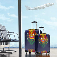 Haiti Flag Traditional Dashiki Luggage Cover Black Color LT03 - Polynesian Pride