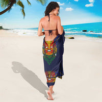 Haiti Flag Traditional Dashiki Sarong Black Color - Polynesian Pride