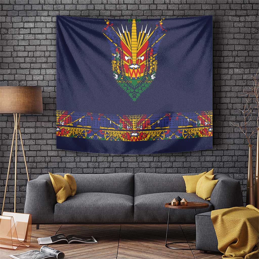 Haiti Flag Traditional Dashiki Tapestry Black Color LT03 Black - Polynesian Pride