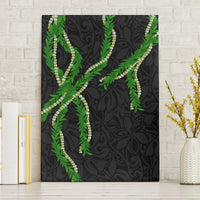 Hawaii Maile Lei Canvas Wall Art Aloha Black Color