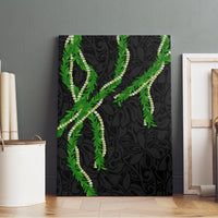 Hawaii Maile Lei Canvas Wall Art Aloha Black Color