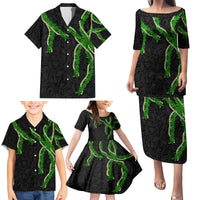 Hawaii Maile Lei Family Matching Puletasi and Hawaiian Shirt Aloha Black Color LT03 - Polynesian Pride