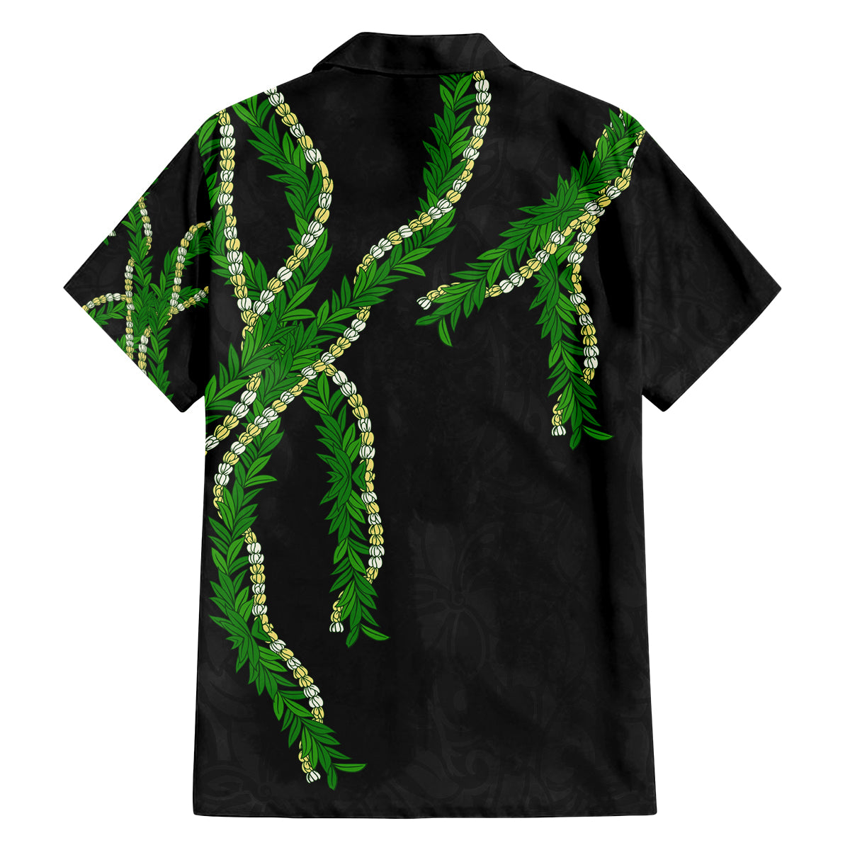 Hawaii Maile Lei Family Matching Puletasi and Hawaiian Shirt Aloha Black Color LT03 - Polynesian Pride