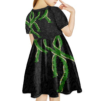 Hawaii Maile Lei Kid Short Sleeve Dress Aloha Black Color LT03 - Polynesian Pride