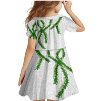 Hawaii Maile Lei Family Matching Mermaid Dress and Hawaiian Shirt Aloha White Color LT03 - Polynesian Pride