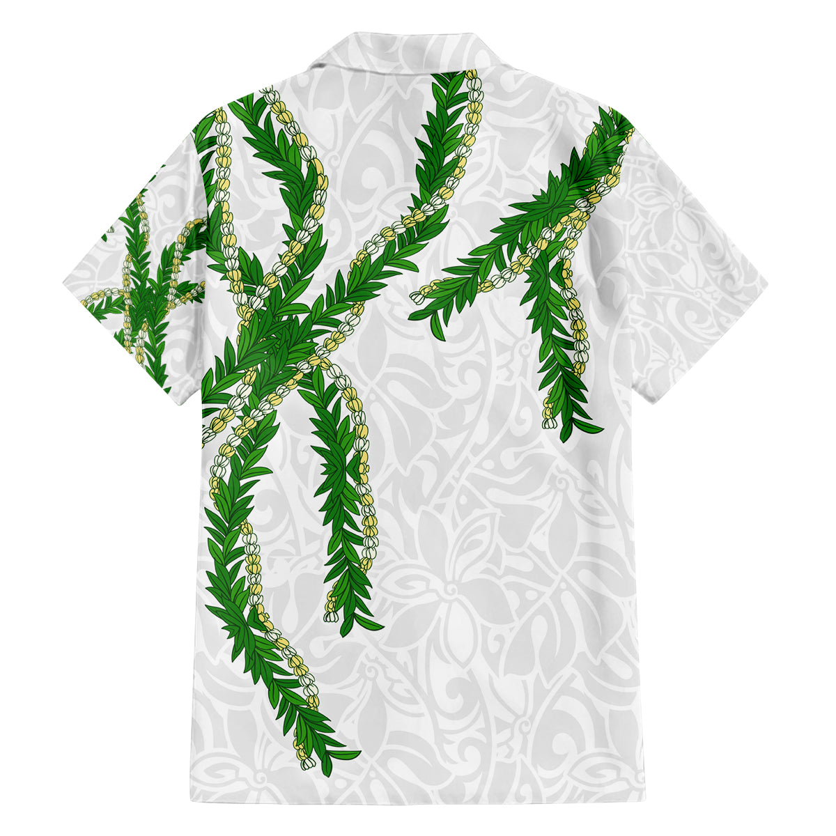 Hawaii Maile Lei Family Matching Off Shoulder Maxi Dress and Hawaiian Shirt Aloha White Color LT03 - Polynesian Pride