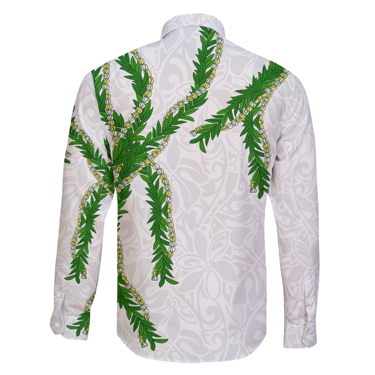 Hawaii Maile Lei Family Matching Puletasi and Hawaiian Shirt Aloha White Color LT03 - Polynesian Pride