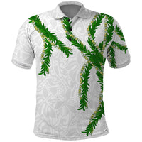 Hawaii Maile Lei Polo Shirt Aloha White Color LT03 White - Polynesian Pride