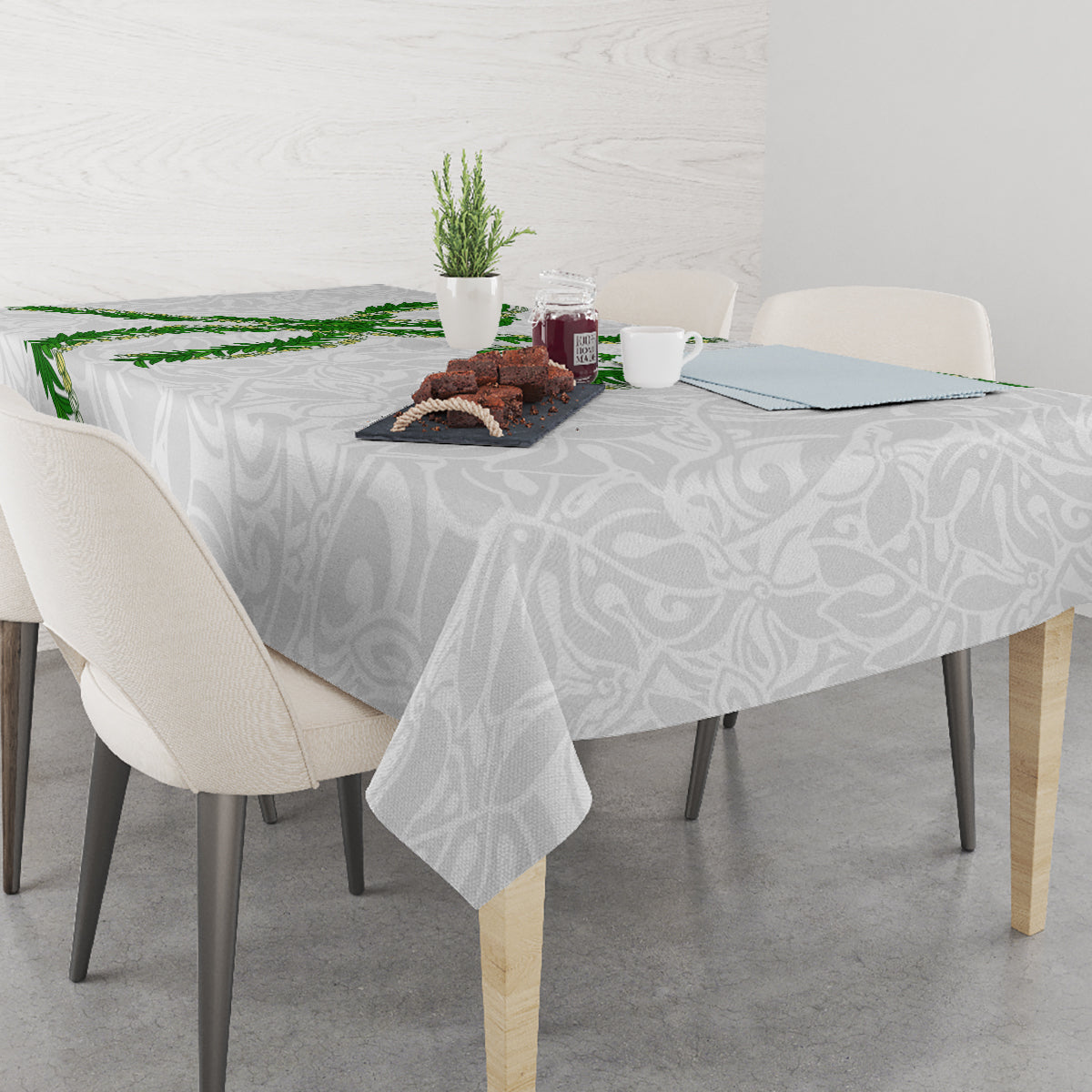 Hawaii Maile Lei Tablecloth Aloha White Color