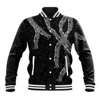 Hawaii Maile Lei Baseball Jacket Aloha Grayscale Color