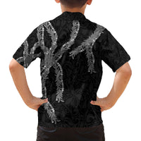 Hawaii Maile Lei Family Matching Puletasi and Hawaiian Shirt Aloha Grayscale Color LT03 - Polynesian Pride