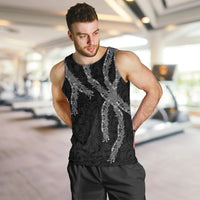 Hawaii Maile Lei Men Tank Top Aloha Grayscale Color