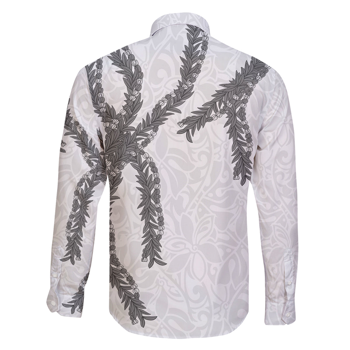 Hawaii Maile Lei Family Matching Long Sleeve Bodycon Dress and Hawaiian Shirt Aloha The Grey Color