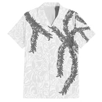 Hawaii Maile Lei Family Matching Off Shoulder Maxi Dress and Hawaiian Shirt Aloha The Grey Color LT03 Dad's Shirt - Short Sleeve Grey - Polynesian Pride