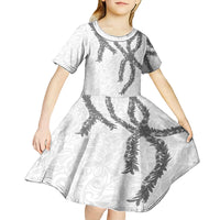 Hawaii Maile Lei Kid Short Sleeve Dress Aloha The Grey Color LT03 - Polynesian Pride