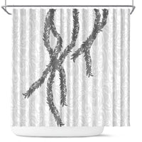 Hawaii Maile Lei Shower Curtain Aloha The Grey Color LT03 Grey - Polynesian Pride