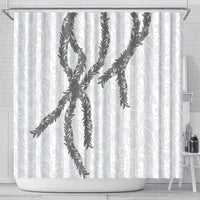 Hawaii Maile Lei Shower Curtain Aloha The Grey Color LT03 - Polynesian Pride