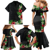 Hawaii Tropical Flowers and Leaves Family Matching Mermaid Dress and Hawaiian Shirt Tapa Pattern Colorful Mode LT03 - Polynesian Pride