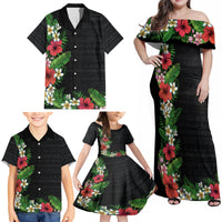 Hawaii Tropical Flowers and Leaves Family Matching Off Shoulder Maxi Dress and Hawaiian Shirt Tapa Pattern Colorful Mode LT03 - Polynesian Pride