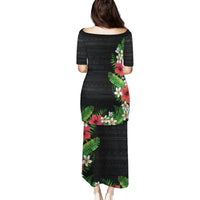 Hawaii Tropical Flowers and Leaves Family Matching Puletasi and Hawaiian Shirt Tapa Pattern Colorful Mode LT03 - Polynesian Pride