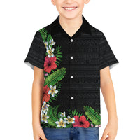 Hawaii Tropical Flowers and Leaves Kid Hawaiian Shirt Tapa Pattern Colorful Mode