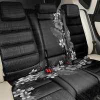 Hawaii Tropical Flowers and Leaves Back Car Seat Cover Tapa Pattern Grayscale Mode LT03 - Polynesian Pride