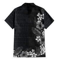 Hawaii Tropical Flowers and Leaves Family Matching Mermaid Dress and Hawaiian Shirt Tapa Pattern Grayscale Mode LT03 - Polynesian Pride