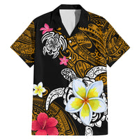 Hawaii Turtle and Tropical Flower Family Matching Mermaid Dress and Hawaiian Shirt Polynesian Pattern LT03 Dad's Shirt - Short Sleeve Black - Polynesian Pride