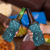 Hawaiian Manta Ray and Polynesian Tribal Tattoo 4 in 1 Can Cooler Tumbler Turquoise Color LT03 - Polynesian Pride