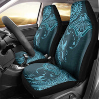 Hawaiian Manta Ray and Polynesian Tribal Tattoo Car Seat Cover Turquoise Color LT03 - Polynesian Pride