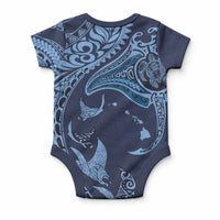Hawaiian Manta Ray and Polynesian Tribal Tattoo Baby Onesie