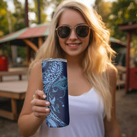 Hawaiian Manta Ray and Polynesian Tribal Tattoo Skinny Tumbler Dark Navy Color LT03 - Polynesian Pride